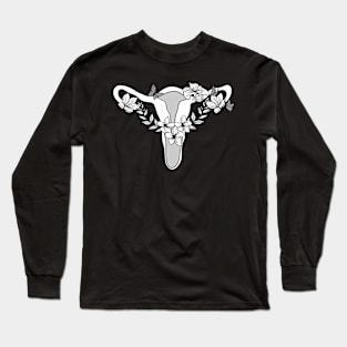 Floral lineart uterus Long Sleeve T-Shirt